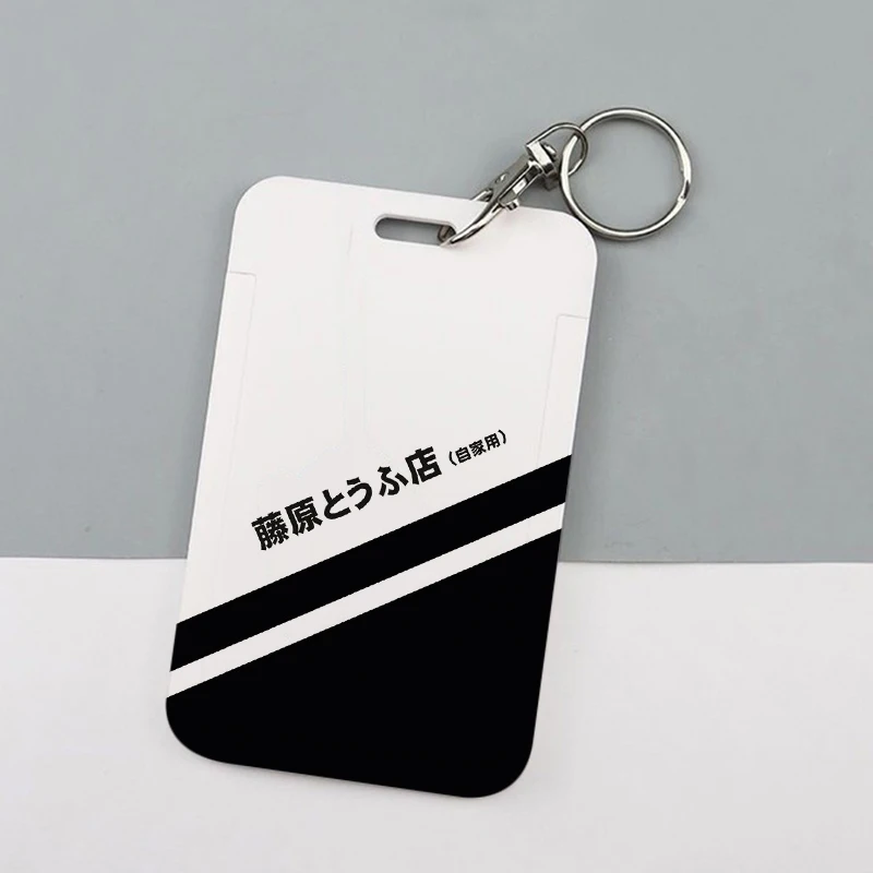 Hot Japan Anime Initial D Tofu Store Racing Cars Keychain Card Holder Takumi Keychains Bank Bus ID Credit Cards Key Ring Chains