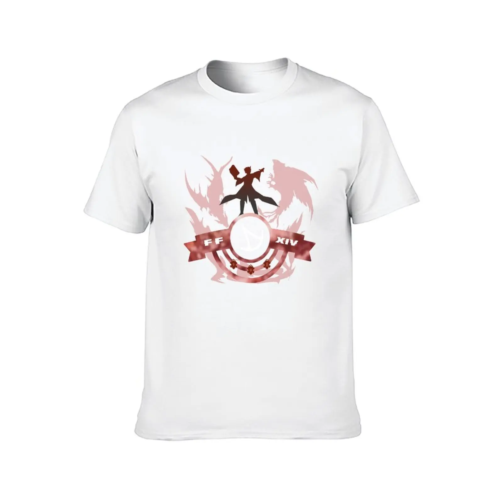 FFXIV Summoner - Deathflare (Dark Red & White) T-Shirt kawaii clothes anime stuff t shirt men 100℅ cotton