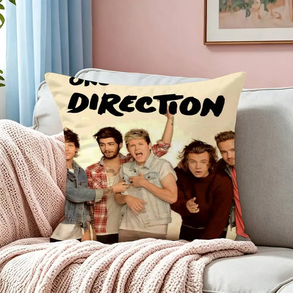 One Band Directions Anime  Square Double-Sided printed Pillow Case Bedroom Bedside Pillow Sofa Cushion Cover