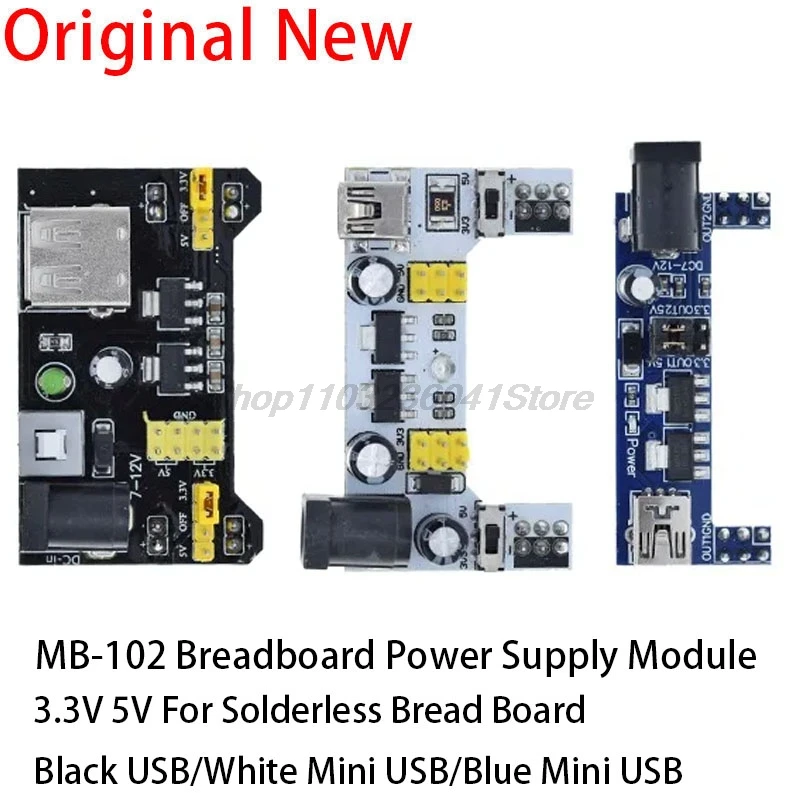 mb-102 Breadboard Power Supply Module /mb102 white Breadboard Dedicated Power Module 2-way 3.3V 5V MB-102 Solderless Bread Board