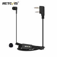 Retevis EEK022 RT22 Walkie Talkie Earphopne In-Ear Bud Earpiece Coiled Cable PTT Mic for Quansheng UV K5 Baofeng UV5R Motorola
