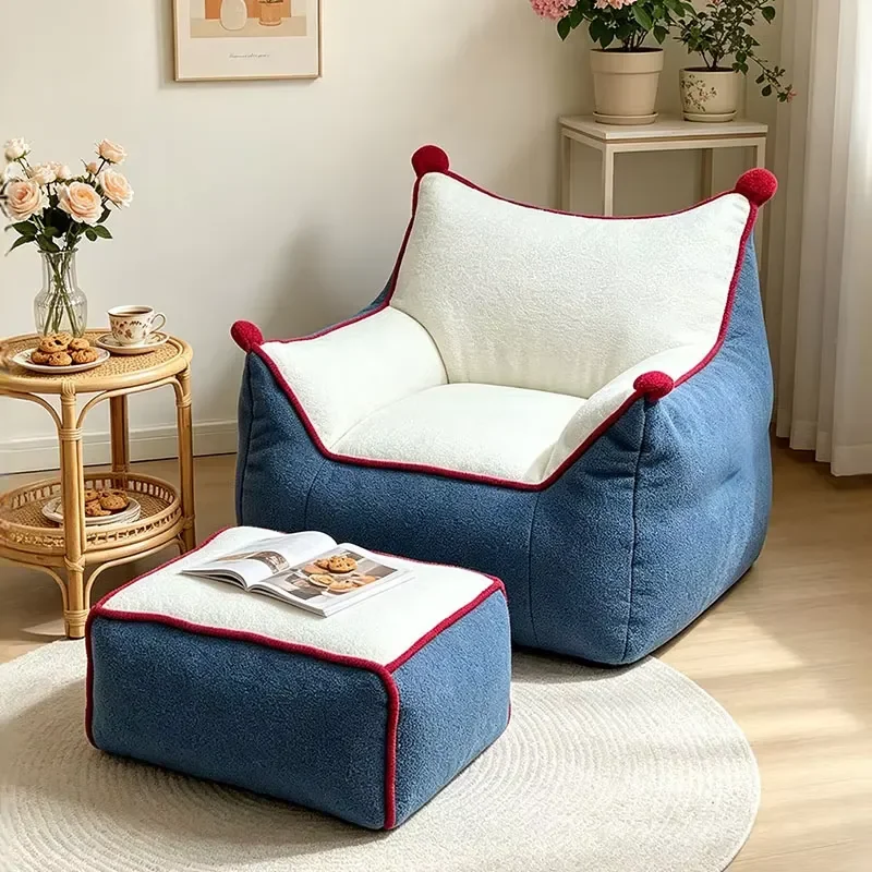 Cute Upholstery Single Sofa Chair Cloud Foam Fabric Leisure Chair Set Popular Cheap Apartment Living Room Chair for Relaxing