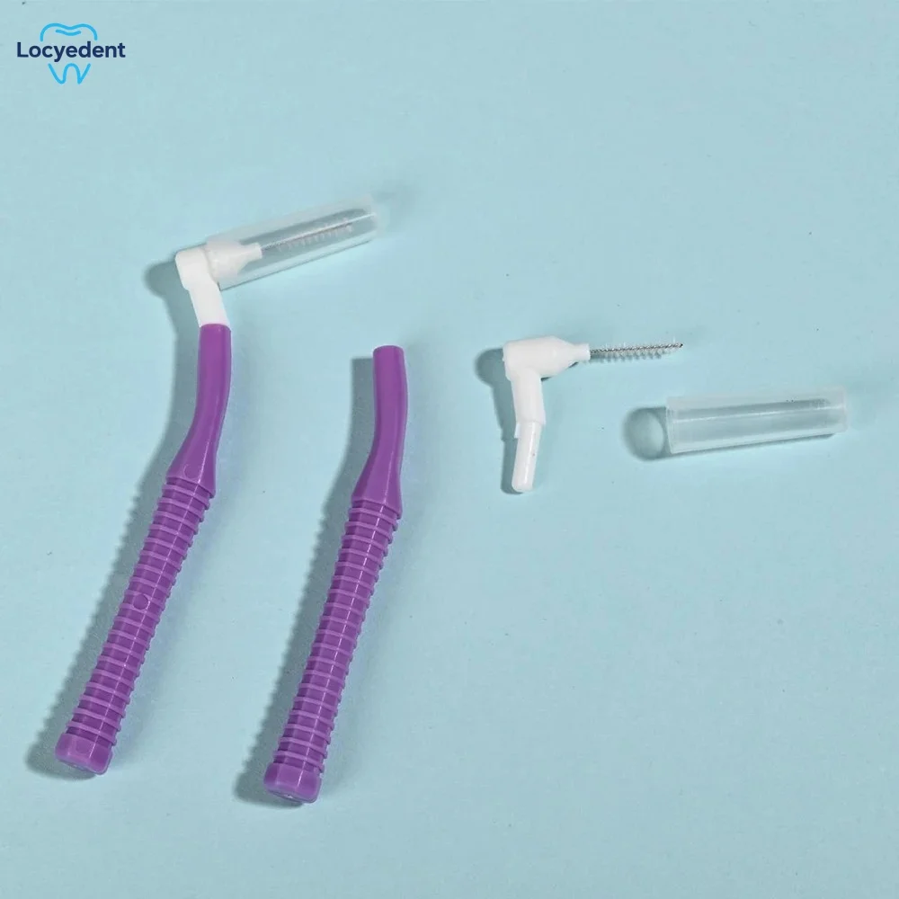 60pcs Replaceable Interdental Brush With Dust Cover Cleaning Between Teeth L Shape Tooth Floss Oral Care Orthodontic Toothpicks