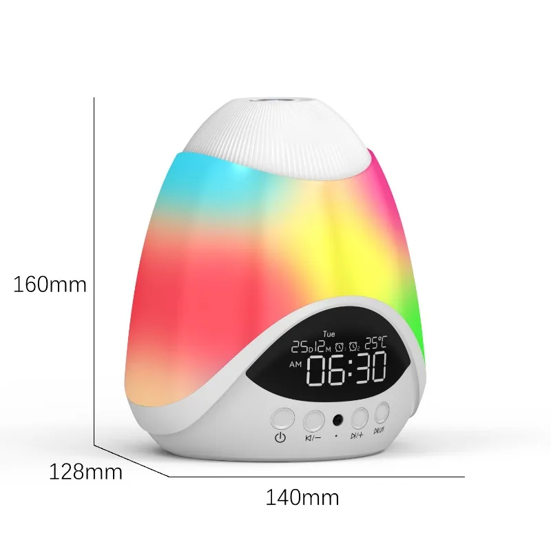 Projection Atmosphere Light Bluetooth Speaker Colorful Digital Display Timer Alarm Clock Nightlight Desktop Decorative Lighting