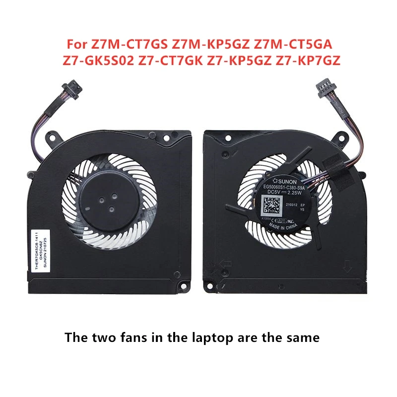 Brand New Original Laptop CPU GPU Cooling fans For Hasee Z7M-CT7GS Z7M-KP5GZ Z7M-CT5GA Z7-GK5S02 Z7-CT7GK Z7-KP5GZ Z7-KP7GZ