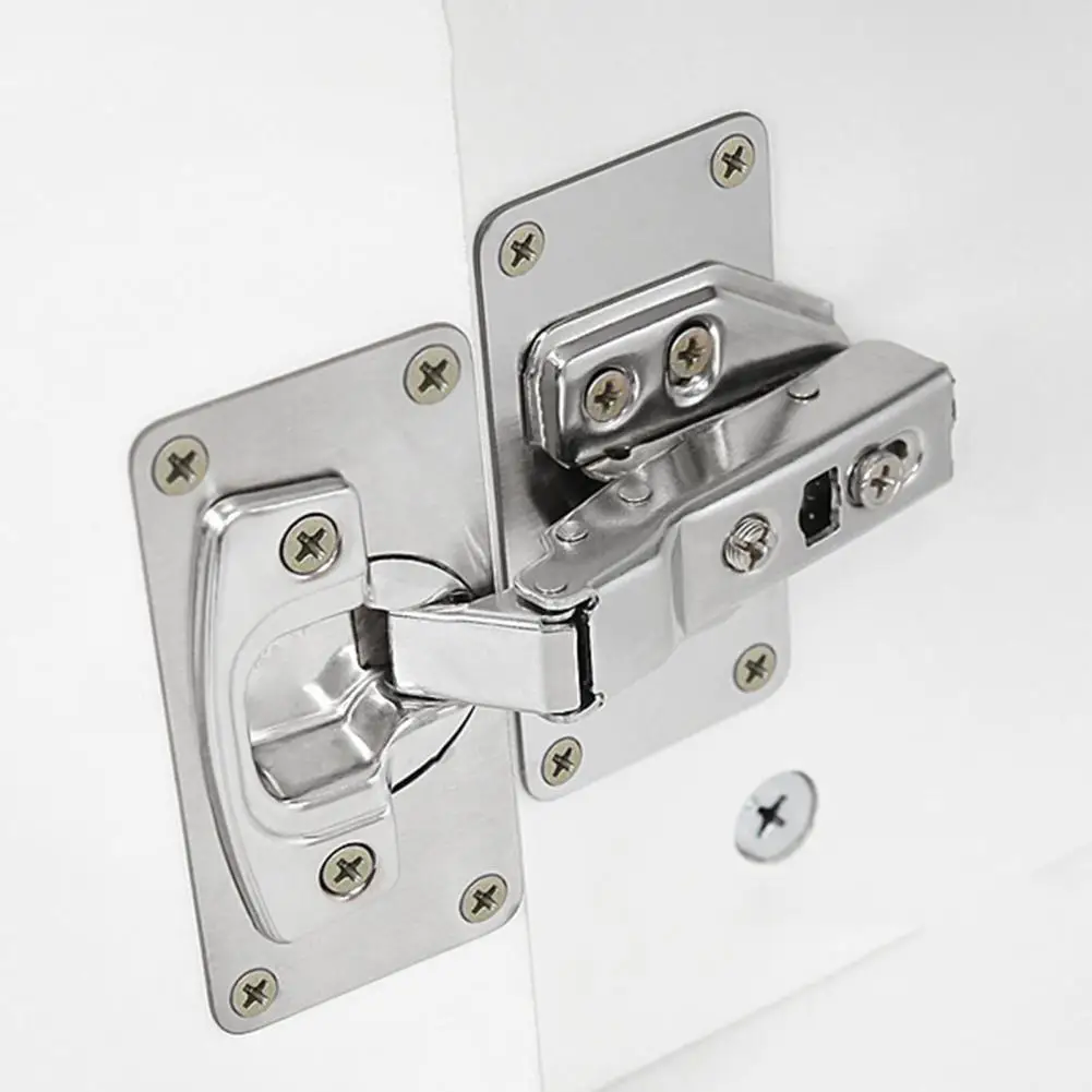 Hinge Repair Plate Anti-Rust Multi-Hole Hardware Stainless Steel Hinge Repair Plate with Fixing Screws for Kitchen Cabinet