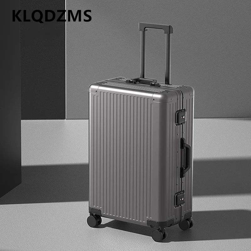

KLQDZMS Rolling Suitcase Full Aluminum Magnesium Alloy Boarding Box Business Trolley Case Large Capacity Men's Cabin Luggage