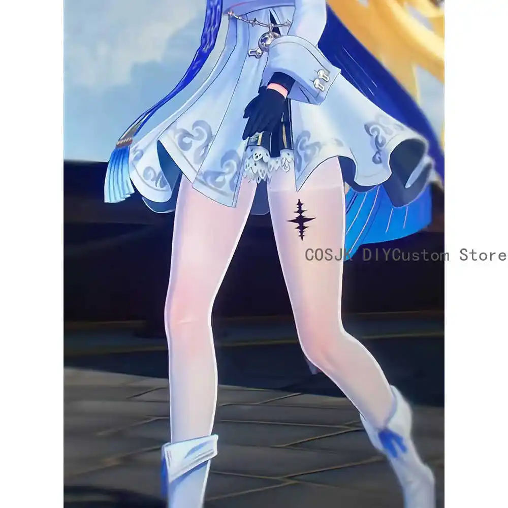 Wuthering موجات فيبي تأثيري الأبيض المطبوعة جوارب طويلة الجوارب جوارب لعبة هالوين زي ملحق أنيمي لعب الأدوار #3