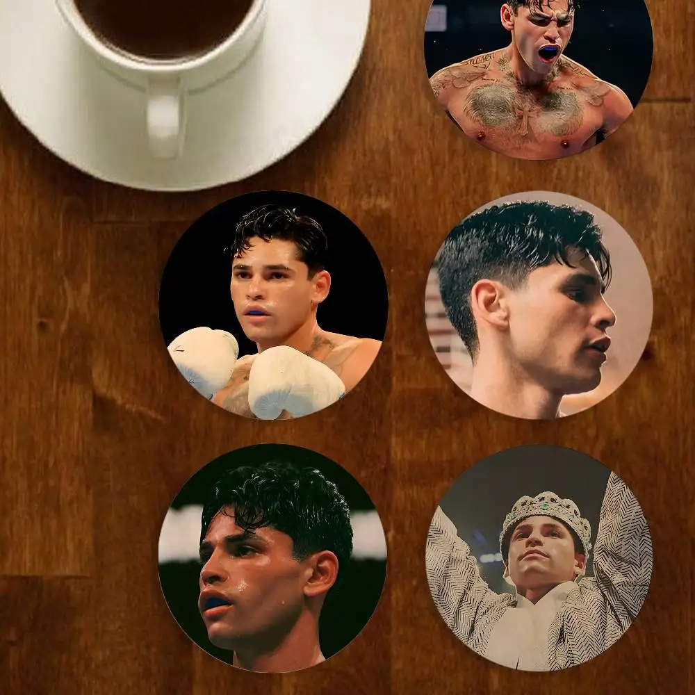 

Ryan G-GGarcia Boxing King Round Wooden Coasters For Cute Design Suitable for Drinks Tea Coffee Home Gift Choice Holiday