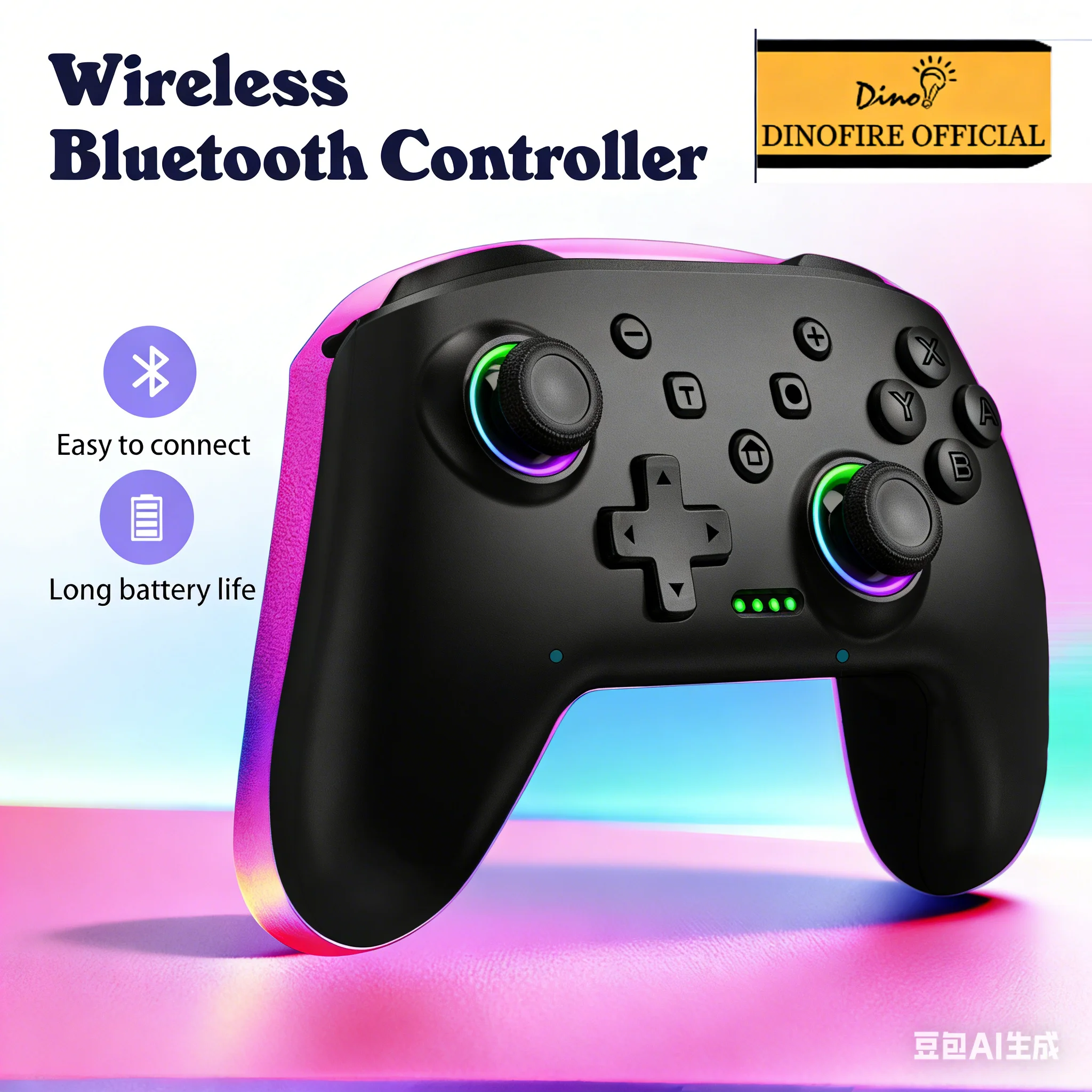 

Беспроводной игровой контроллер Dinofire для Switch 2/Switch OLED/Lite, многофункциональный геймпад с аккумулятором 1000 мАч