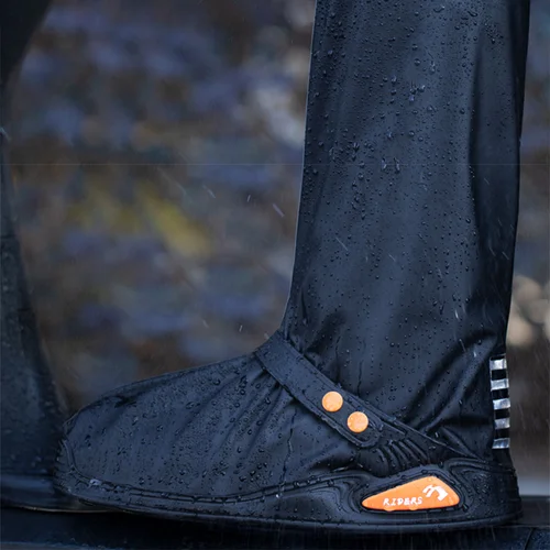 Imagen 2 del producto Nueva actualización, cubierta para zapatos para botas de lluvia, impermeable con Reflector, zapatos transparentes de alta calidad, cubiertas antipolvo, cubierta para lluvia para motocicleta y bicicleta, a prueba de nieve
