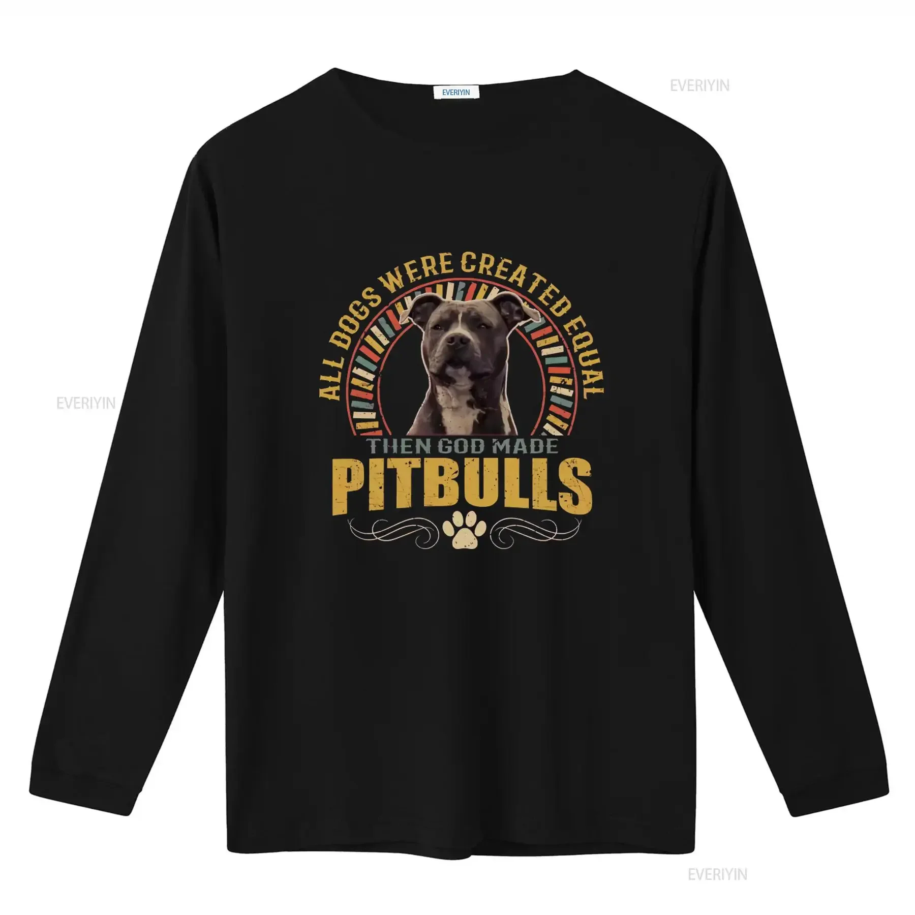 All Dogs Were Created Equal Then God Made Pitbulls 100 Cotton T Shirt for Dog Lovers vintage Washed Stretched fashion