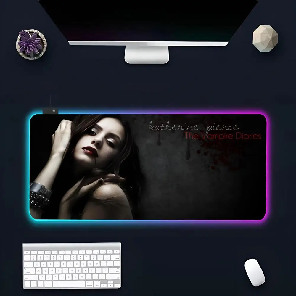 Actor For K-Katheriness MINISO Mouse Pad RGB Gaming Mousepad LED Large Gamer Mousepads XXL Keyboard Pads Luminous Desk Mat Backl