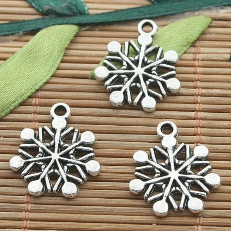 20pcs Dark Silver Tone 20x17mm Snowflake Charms H3229 Charms for Jewelry Making