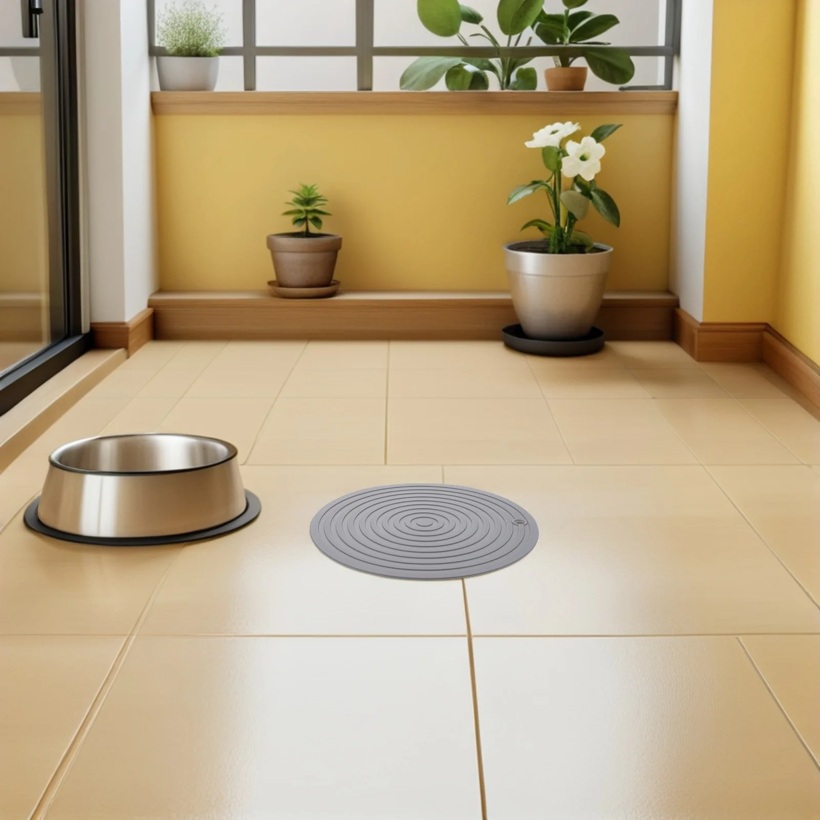 

2Pcs Silicone Dog Food Mat Small Modern Style Pet Dish Mat Effortless Rinse Cleaning Heat Resistant Cat Bowl Feeding Placemat