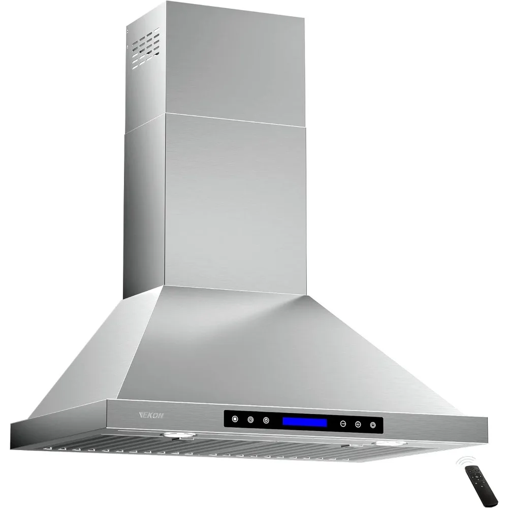 Range Hood, EKON NAP02 900CFM Wall Mount Range Hood Ducted/Ductless Convertible Kitchen Chimney Vent