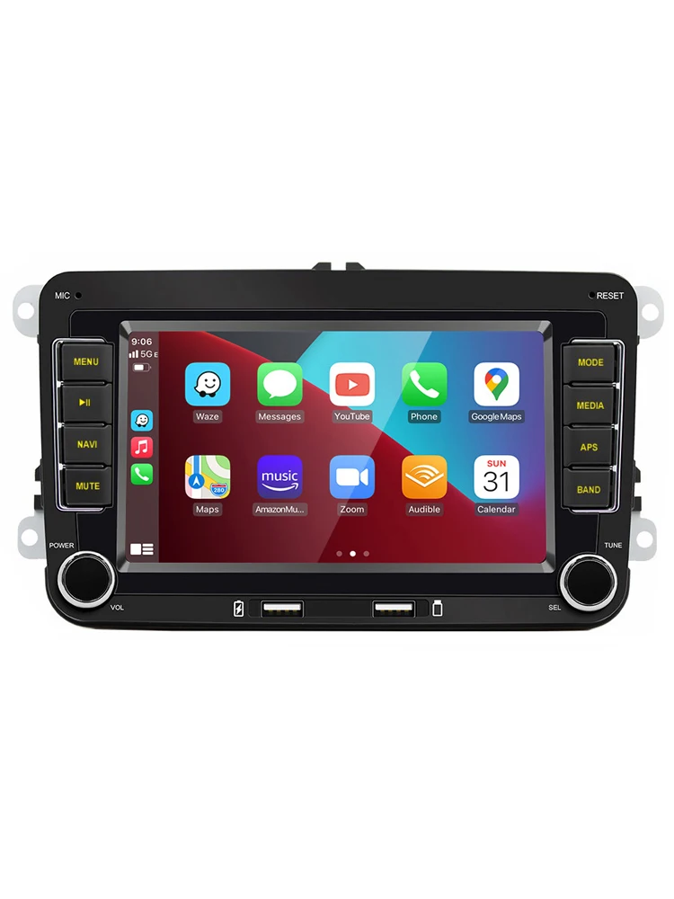GEARELEC 2 Din Radio Samochodowe Android 14 Odtwarzacz Multimedialny GPS WiFi Carplay Dla Volkswagen Skoda Octavia Golf 5 6 Touran Passat Polo Jetta — 2