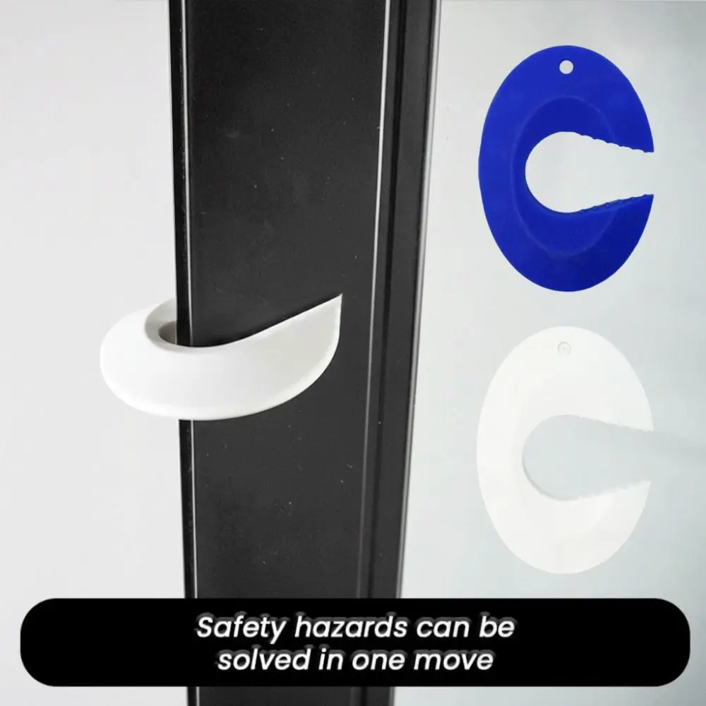 

Силиконовый ограничитель открывания двери для безопасности детей, бело-синий, мягкий, гибкий, с клипсой, простая установка, C-образный дизайн, дверной фиксатор