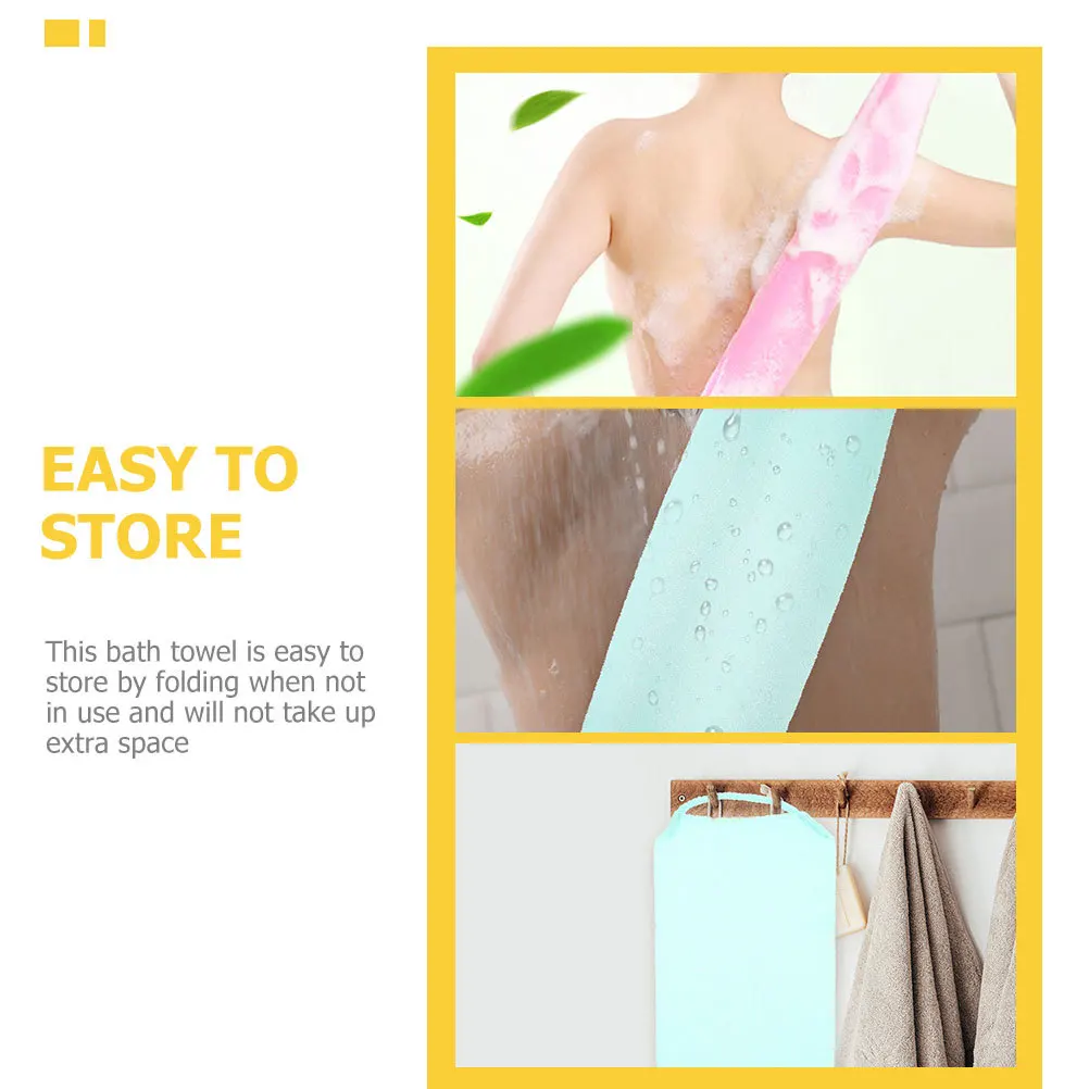 

3Pcs Back Scrubber Exfoliating Bath Towels Long Handle Back Washer Shower Towel for Smooth Skin Bath Towels Showering Towel