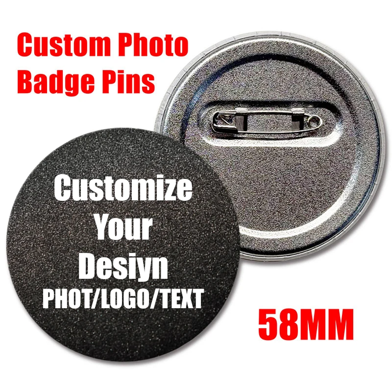 Insignias redondas mate de escarcha de estrella Diy, broches personalizados hechos a mano, foto personalizada, texto de escritura a mano o pines gráficos, accesorios para regalos