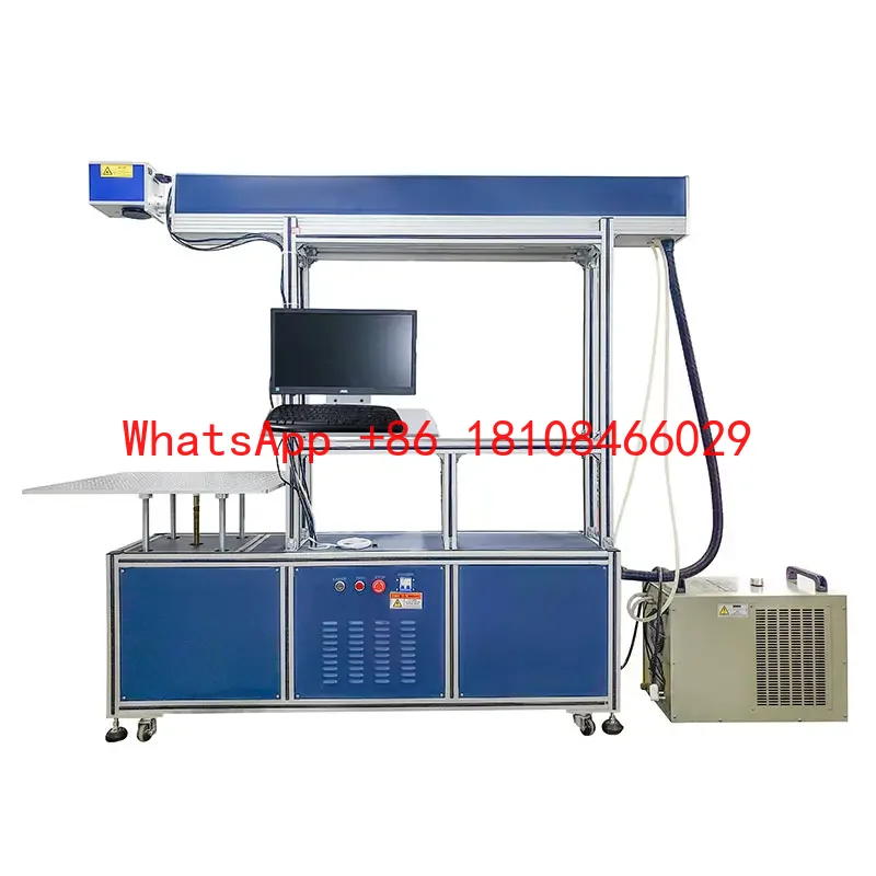 High Efficiency 3D Dynamic Galvo Head CO2 Laser Marking Machine for Engraving Large Scale Film Supports DXF BMP AI DST Formats