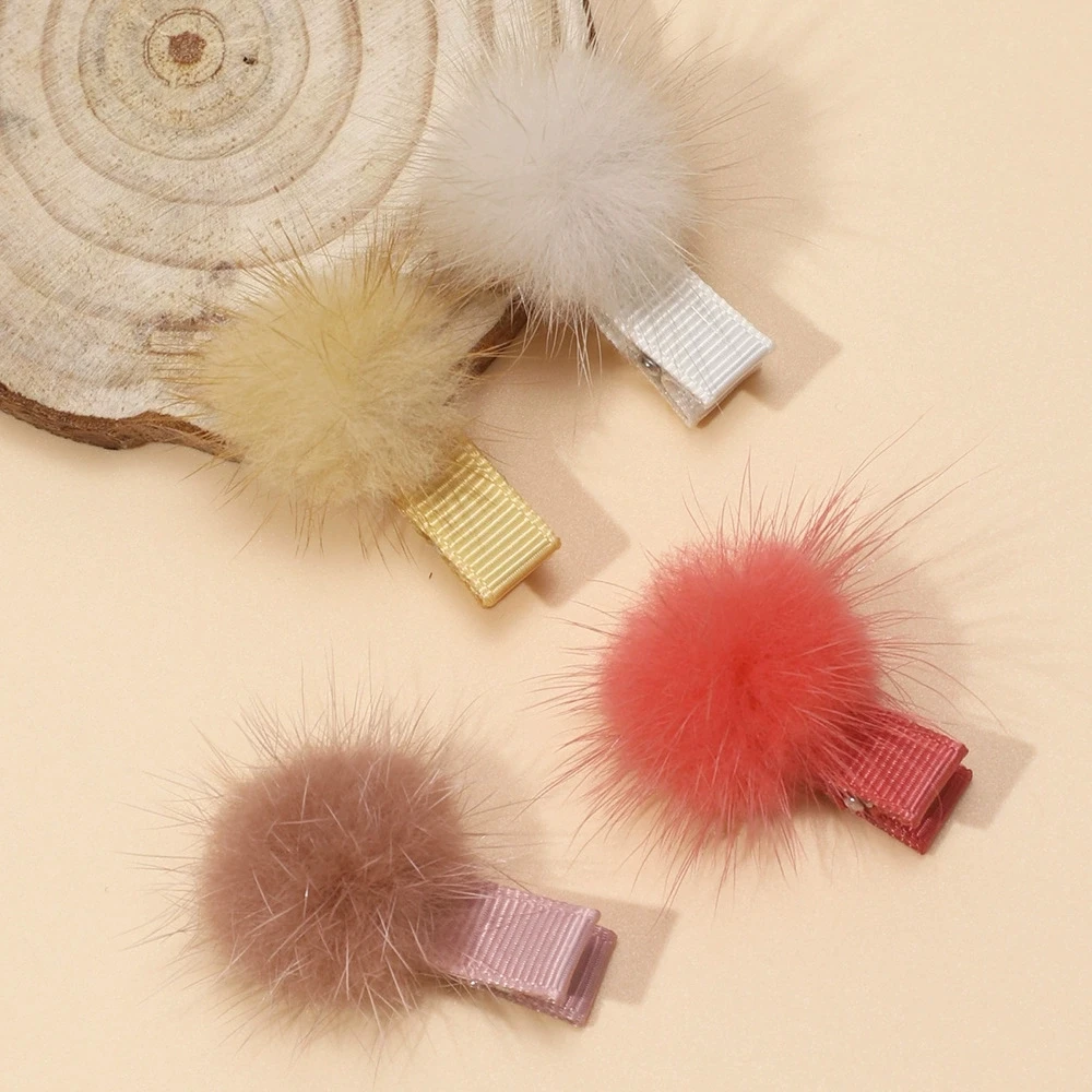 

Baby Hair Clips for Girls Pompom Hairpins Little Girl Hair Accessories Kids Cute Side Clip Handmade Lovely Hair Holder