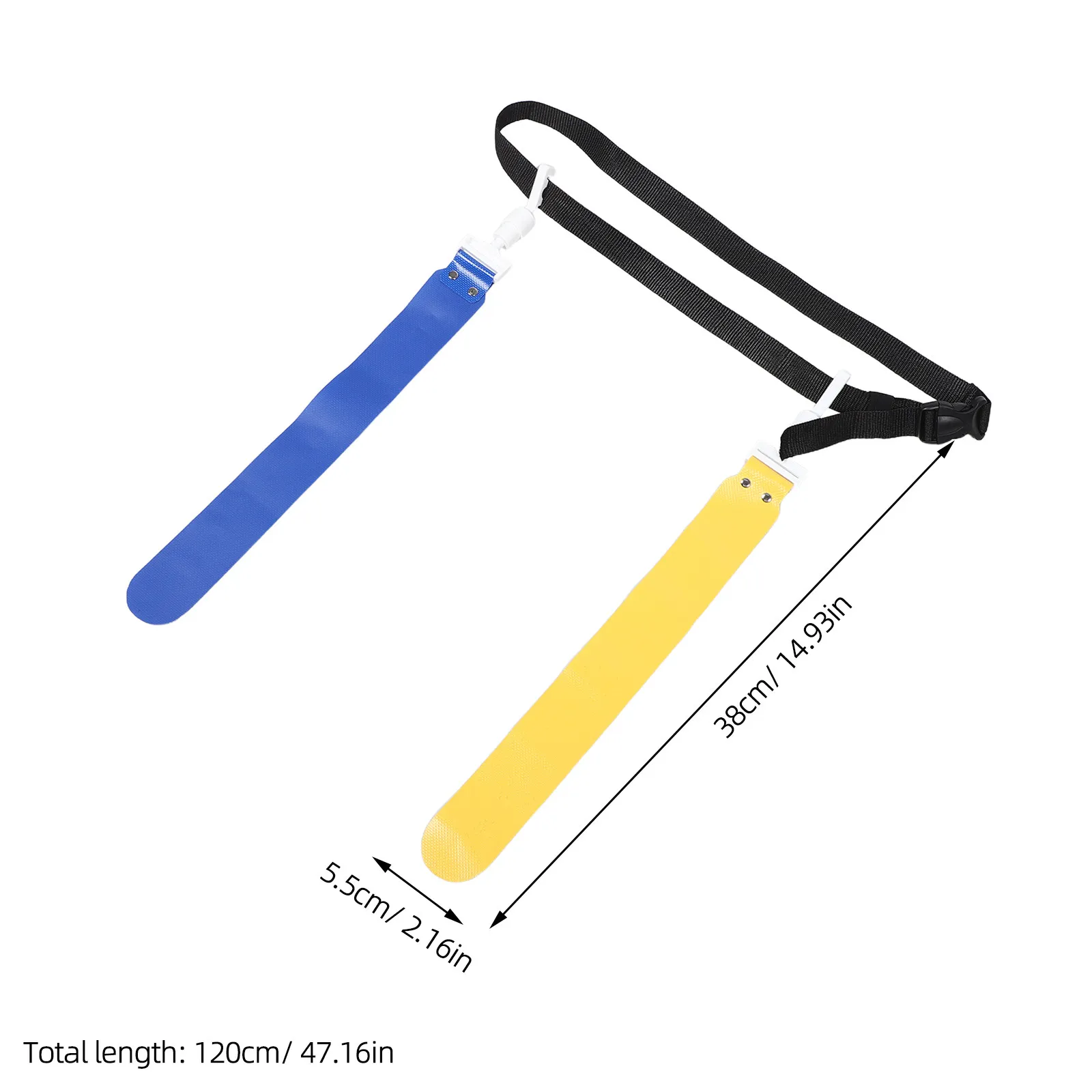 2Pcs Flag Football Belt Adjustable Waist Rugby Flag Set for Outdoor Backyard School Games Sports Practice Equipment Yellow