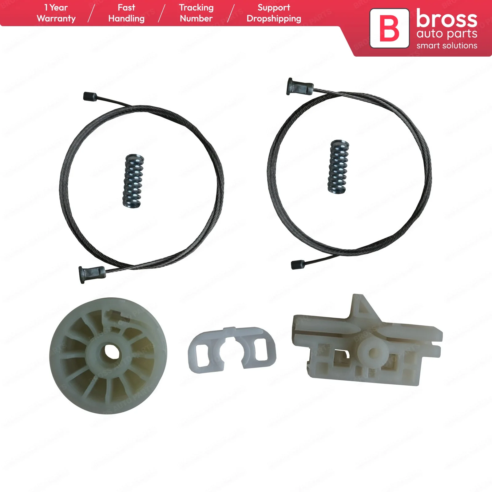 Bross  BWR5313FBA Window Regulator Repair Set Front Left 51723318 for Fiat Grande Punto Evo 199 Shipping From France