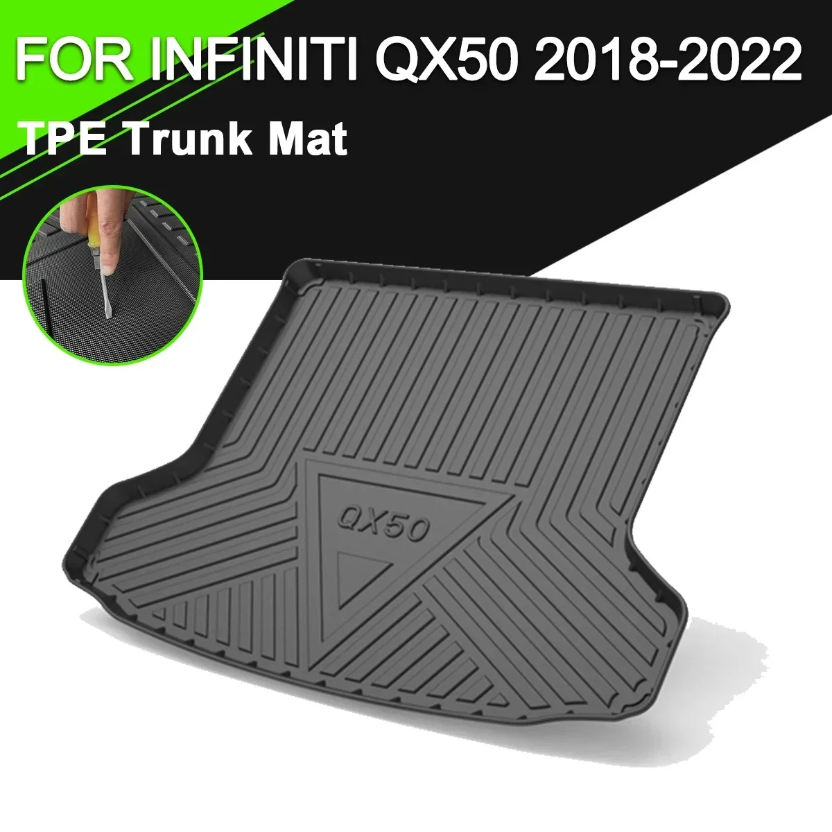 

Car Rear Trunk Cover Mat Rubber TPE Non-Slip Waterproof Cargo Liner Accessories For Infiniti Q50L QX30 QX50 QX70