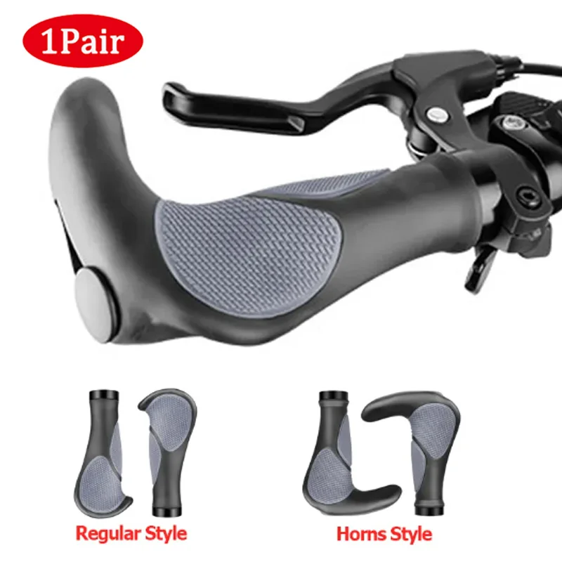 

Bicycle Grip TPR Rubber Integrated Horn Handle Grip MTB Cuffs Hand Rest Bike Vice Handlebar Grip Shockproof Bilateral Locked