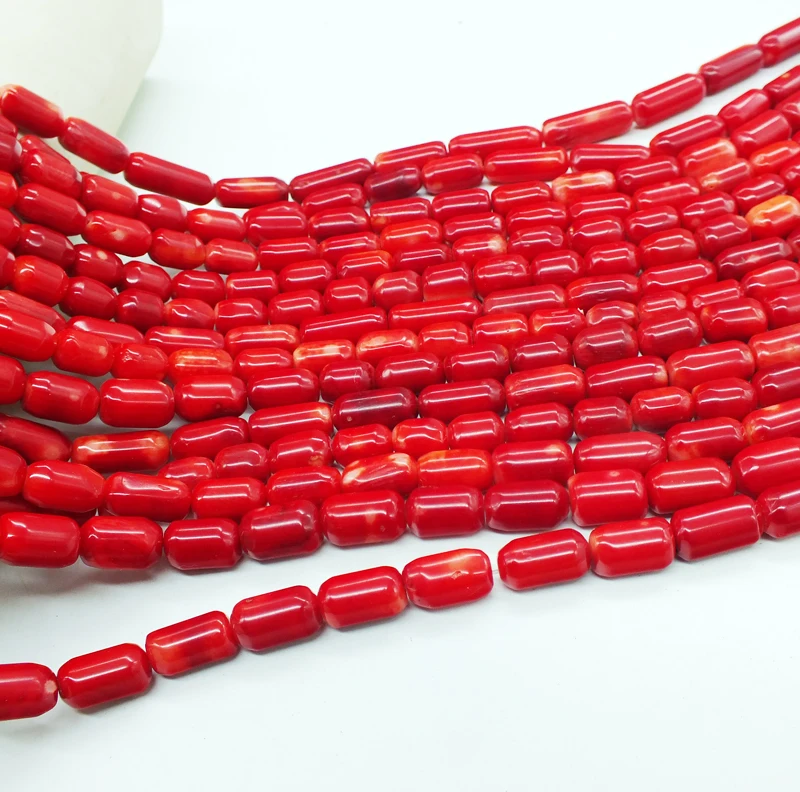 DIY  wholesale 14PCS  8MM  oval shape Red coral scattered beads - Hot Design for Necklace Making 15 inches