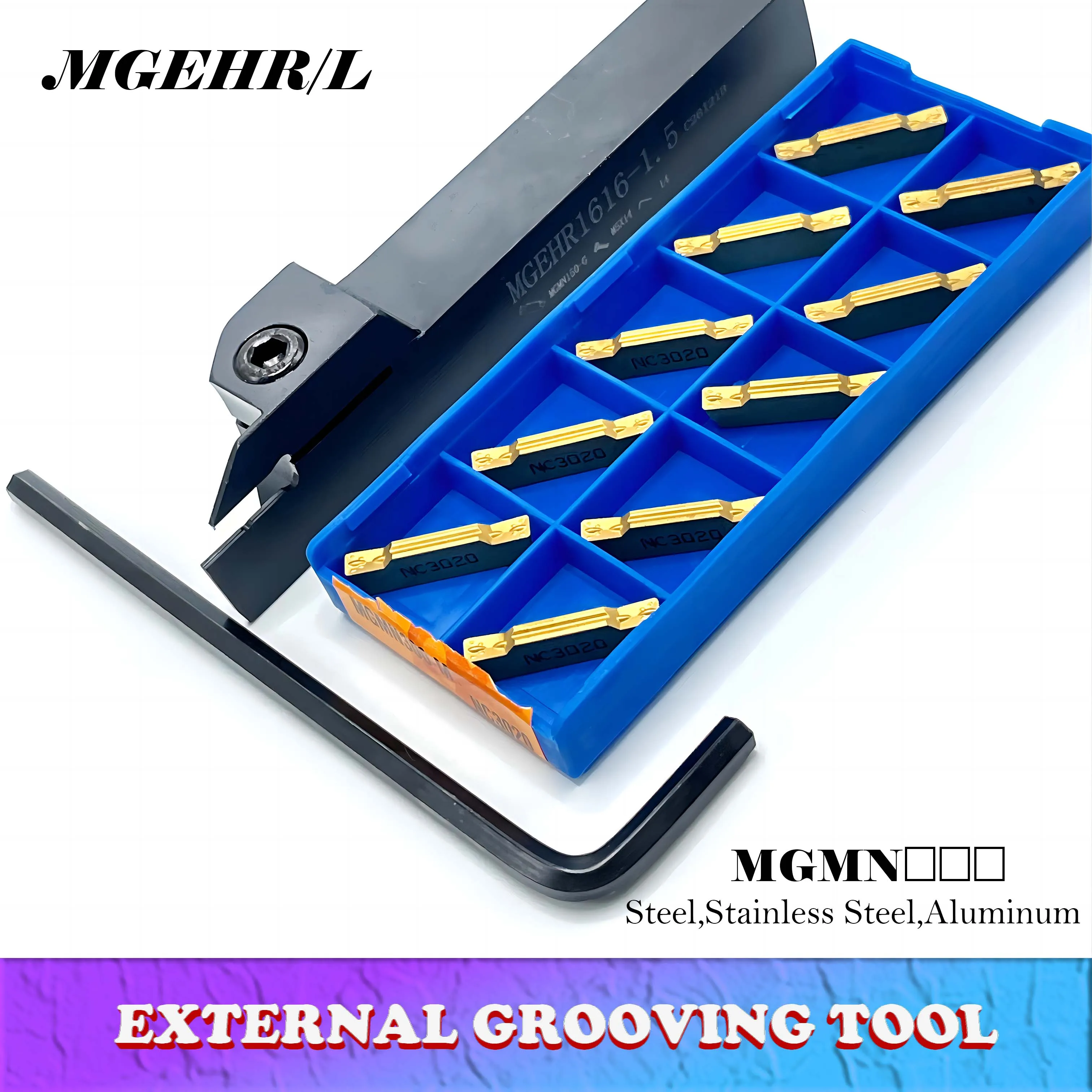 MGEHR1010 MGEHR1212 MGEHR1616 MGEHR2020 MGEHR2525 Carbide Grooving inserts MGMN MRMN200 MRMN300 MRMN400 Grooving Tool Holder