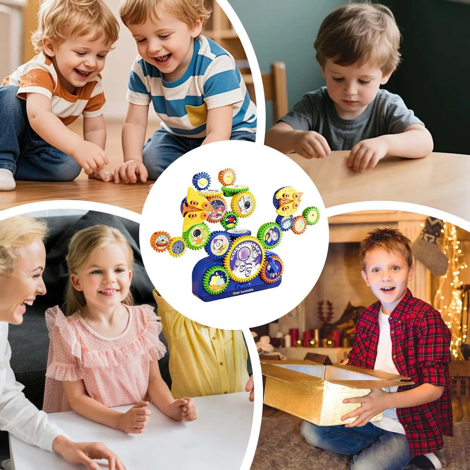 Gears Toys For Kids Interactive Building Blocks Game Gears Building Sets For Children Boy Girl Family Friends Students Home
