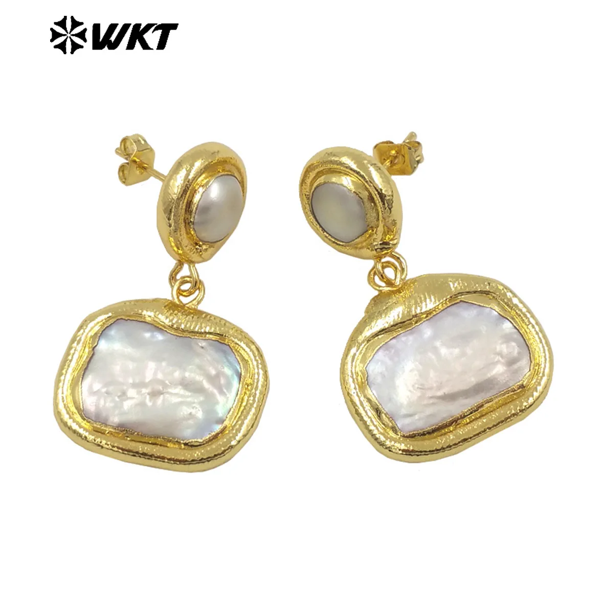 

WT-MPE139 High Quality Elegant Round Shape Earring With 18k Real Gold Plated For Laddy Party Jewelry