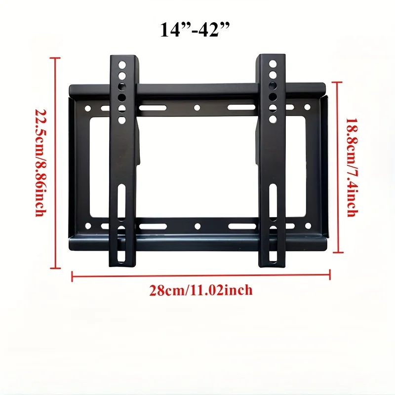 Support de montage mural pour TV 14-42 pouces, support universel pour moniteur, réglable, profil bas, plat, pour moniteur LCD LED