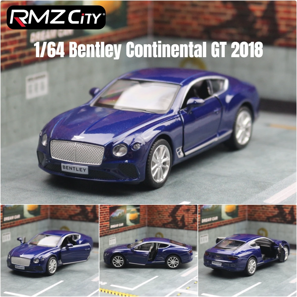 1/36 Bentley Continental GT Toy Car For Children Diecast Metal RMZ
