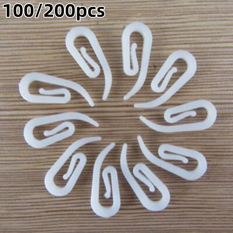 100/200pcs White Hanging Curtain Hooks Household Plastic Window Hanger Curtain Curtain Hooks Holder Poles Tracks Accessories