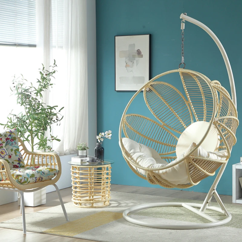 

New flower adult hanging basket coffee table rocking chair combination indoor home swing balcony cradle patio hanging chair