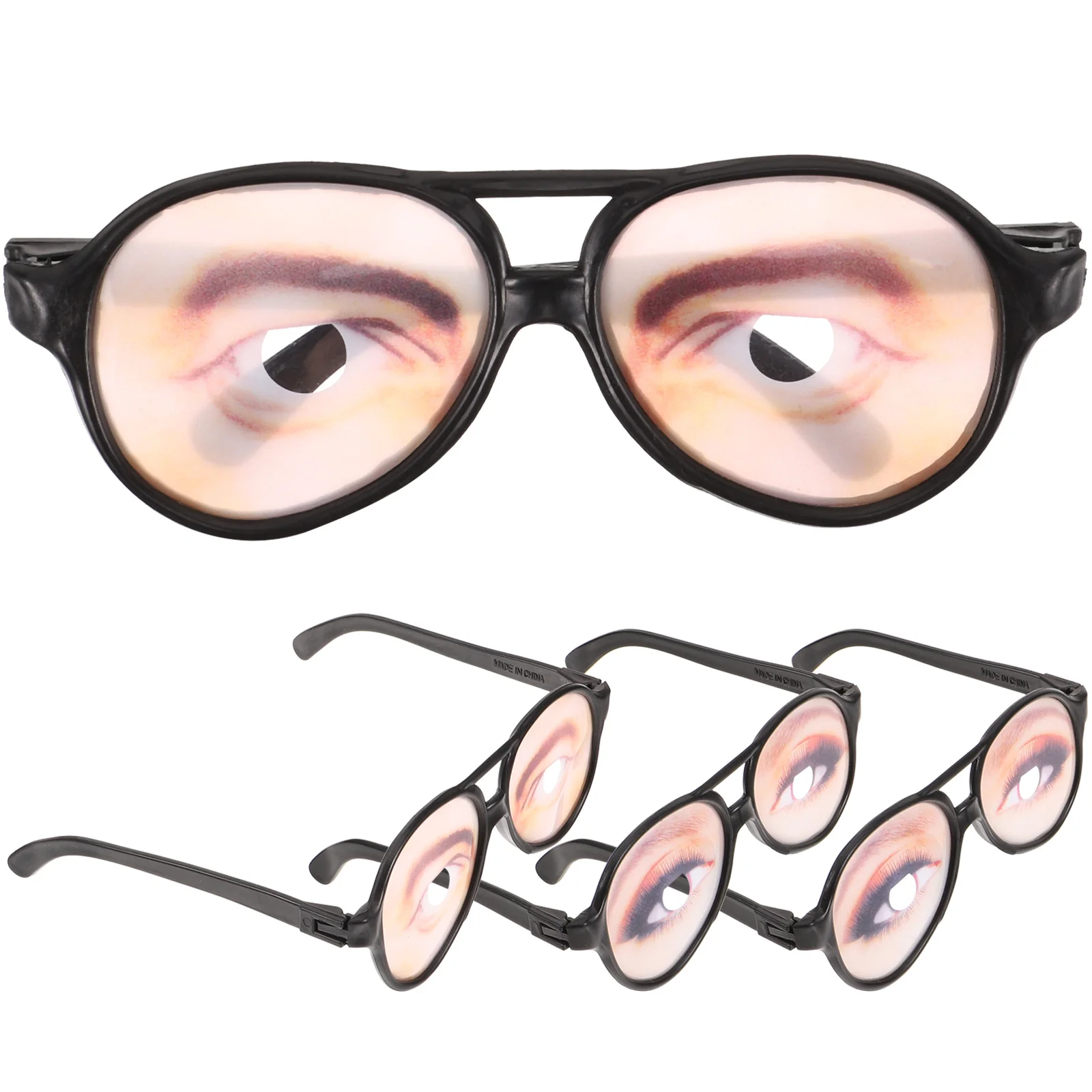 

4 Pcs Eyes Glasses Costume Eyeglasses Make up Party Photo Props with Plastic Carnival Woman