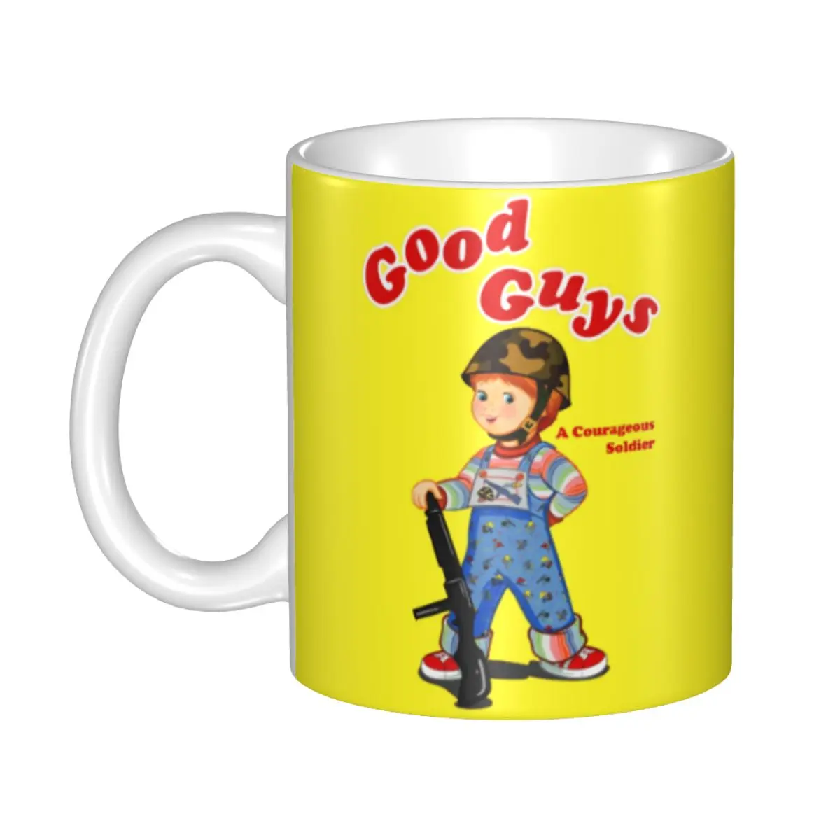 Personalized Child's Play Chucky Good Guys Soldier Coffee Mugs DIY Ceramic Tea Milk Cups Men Women Outdoor Work Camping Cup