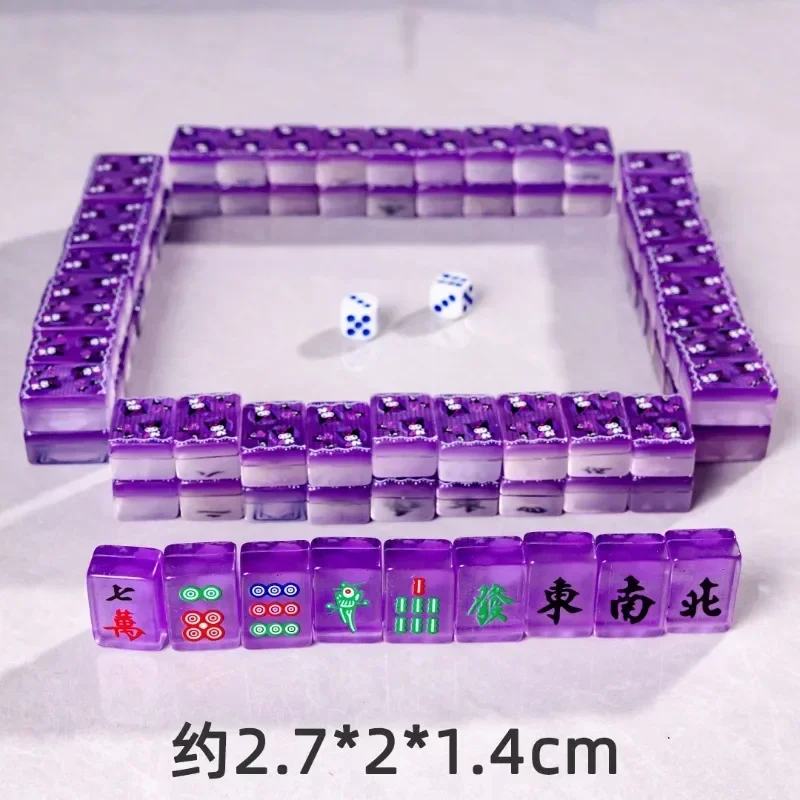 

136Pcs Sanrio Luminous Mahjong Set Resin Crafts Hello Kitty Home Decor Board Game Props Portable Kuromi Mahjong Kids Tiles Toys