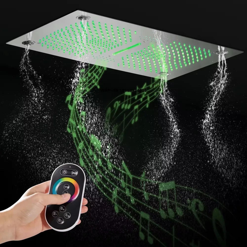 

Luxury Bathroom Shower Set 4 Functions 64 Colors LED Music Ceiling Shower Smart Shower Set