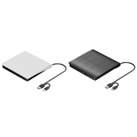 HOT-External CD DVD +/-RW Drive, USB 3.0 & USB-C Portable CD & DVD ROM Burner Player Reader Writer Rewriter Disc Drive