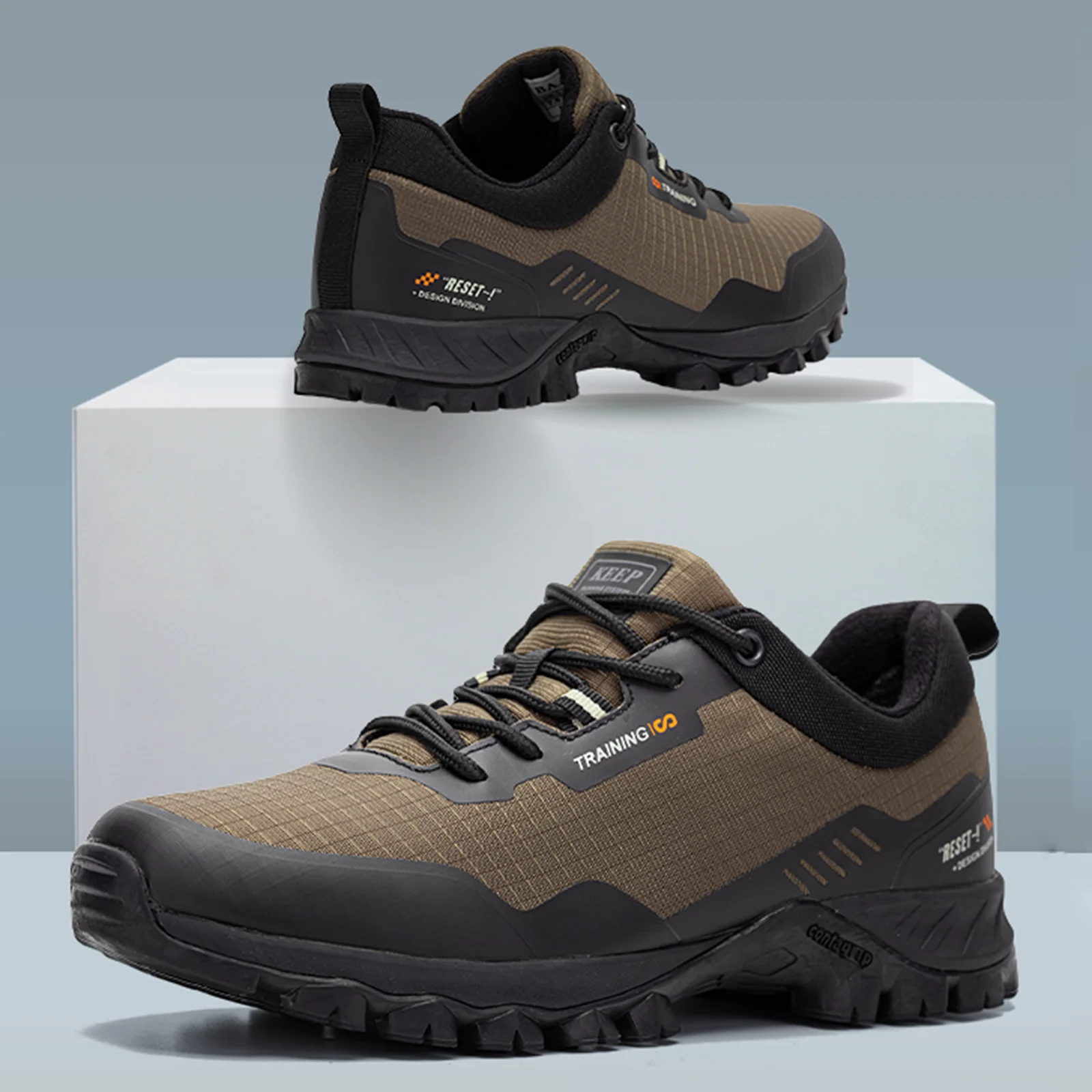 Man's Anti-Skid and Wear-Resistant Hiking Shoes Fashion Waterproof Outdoor Sneaker Comfortable Male Shoes Baasploa New