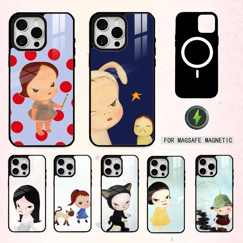 

Y-Yoshimoto N-Nara Girl ART Phone Case For iPhone17,16,15,14,13,12,11 Plus,Pro Max Magnetic For Magsafe Wireless Charging