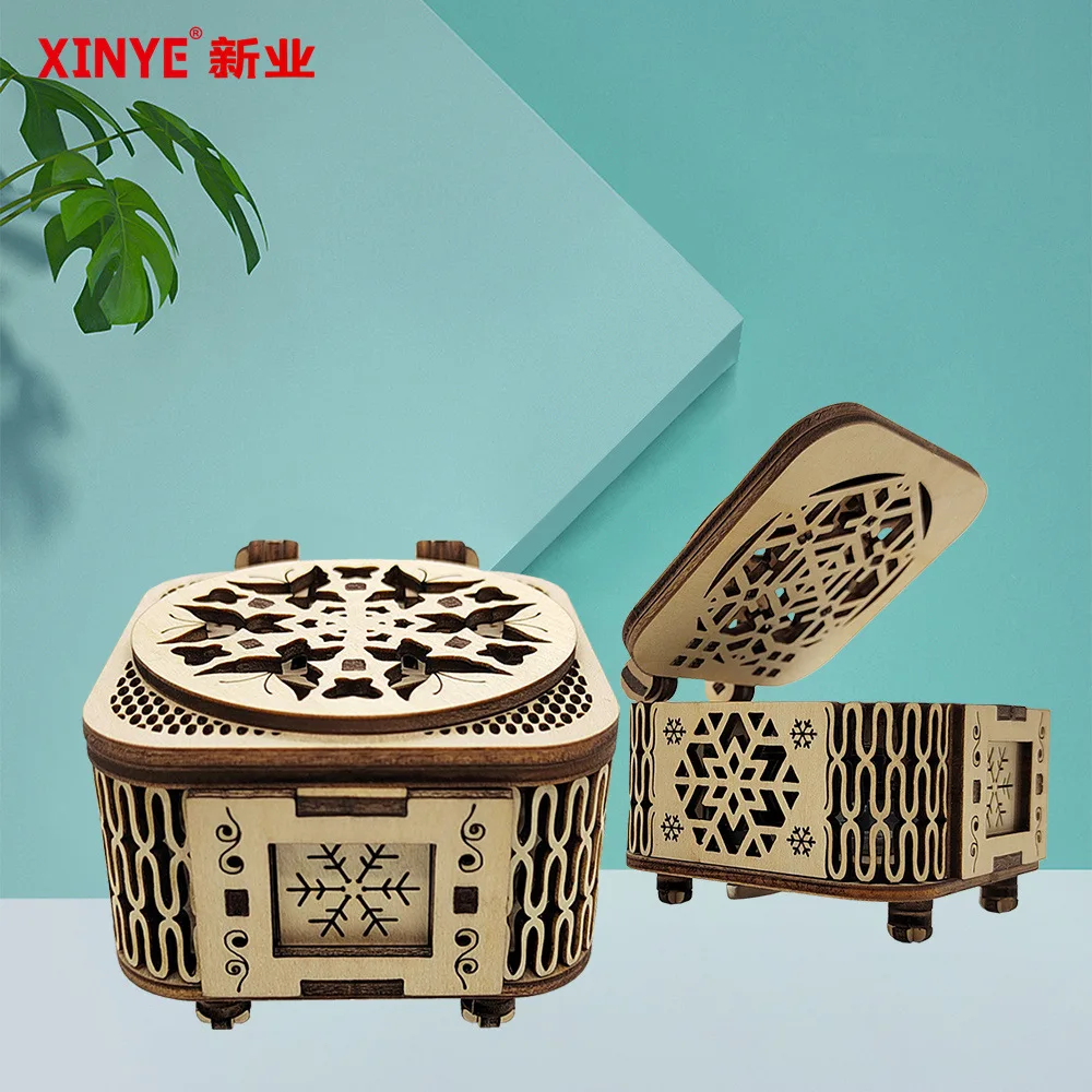 

Wooden classical music box diy hand-assembled music box puzzle three-dimensional puzzle holiday gift