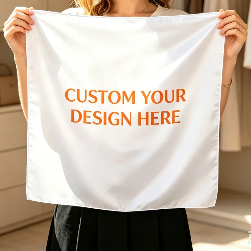 Custom 1pc Satin Square Scarf, Handkerchief, Multi-functional Scarf, Women's Fashionable Decorative Accessory, Ideal As A Gift