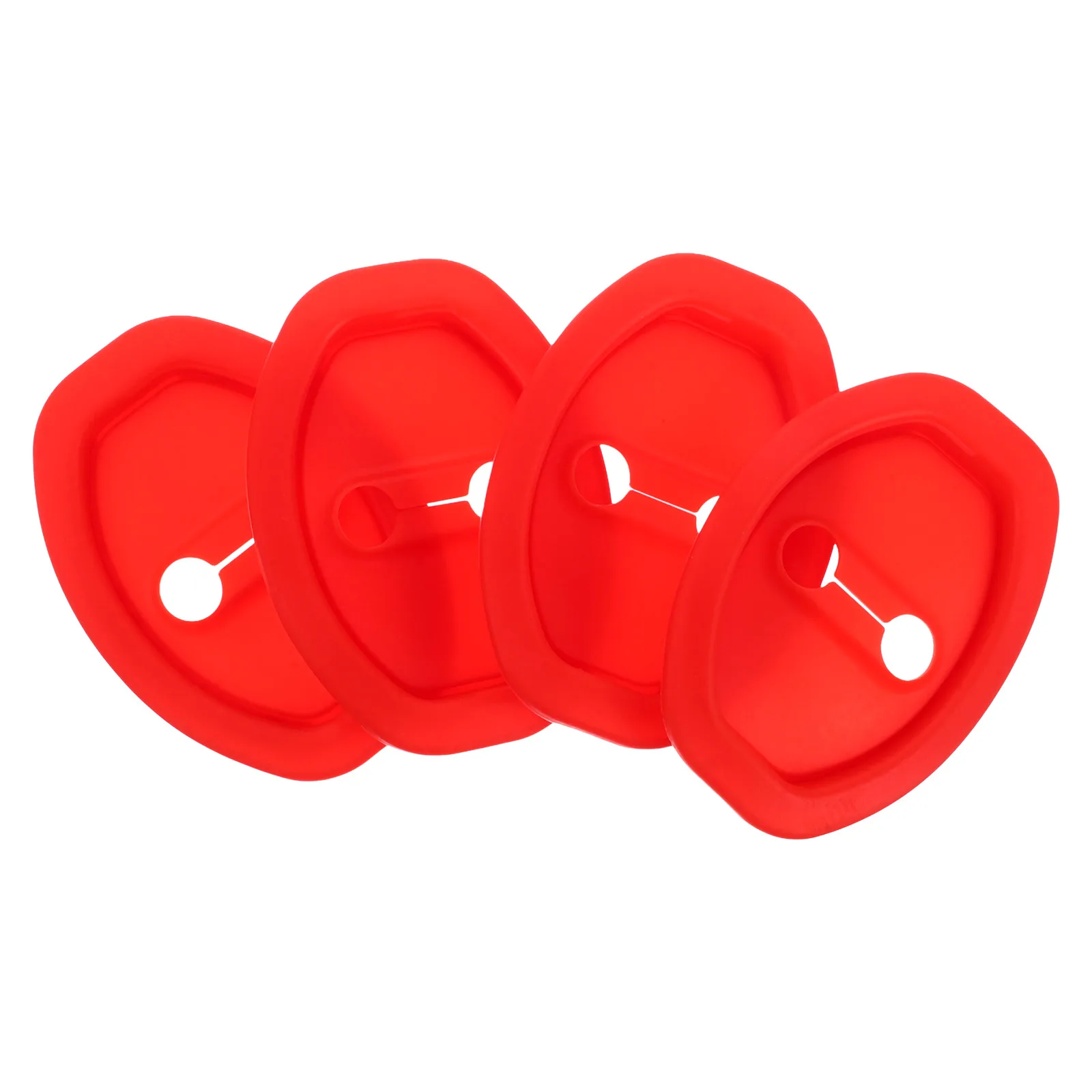 

4pcs Car Door Lock Latch Damping Protective Cover Shock Absorbers Red Universal Fit Scratch Prevention Silent Design Vehicle