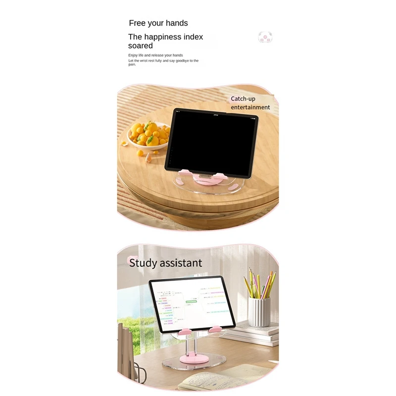 Держатель кронштейна для планшета Регулируемая складная подставка Прозрачная акриловая настольная поддержка планшета Прочный черный