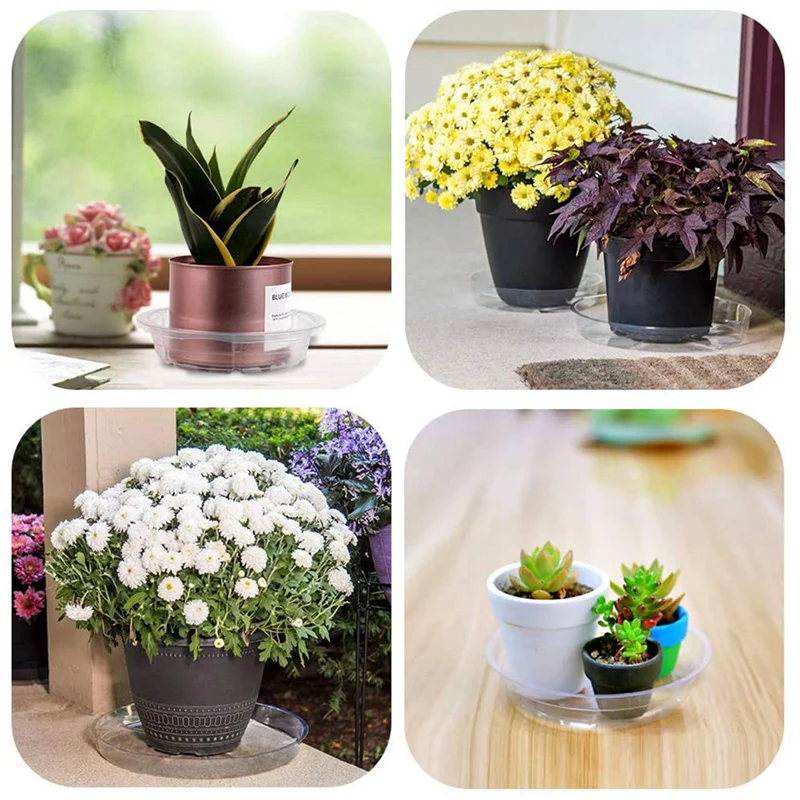 YWDZ-Plant Saucers, 30 Pack Of 30Cm (12 Inch), Transparent Flower Pot Drip Trays For Indoor & Outdoor Plants Garden Clear